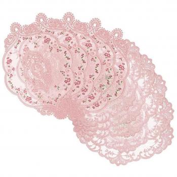 Nappe brodée crochet rouge