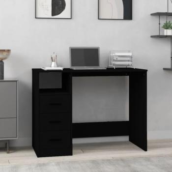 VidaXL Schreibtisch mit Schubladen Schwarz 102x50x76 cm Holzwerkstoff