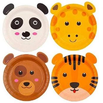 Plateau con Forme Animali di 18 cm Zoo Party, 8 Pezzi