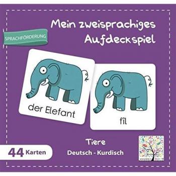 Mein zweisprachiges Aufdeckspiel Tiere Deutsch-Kurdisch (Kinderspiel)
