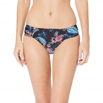 Seafolly Damen Bikinihose Water Garden Ruched Side Retro, Schwarz