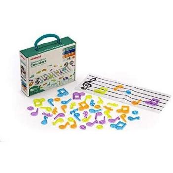 Miniland Transparante Muzikale Noten Set met 96 Stukken en 1 Lichtdoorlatend Pentagram