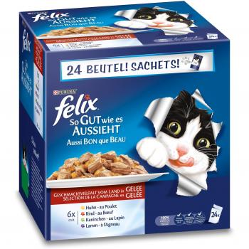 Felix Deluxe Katzenfutter Fleisch Mix4er Pack