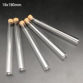 18x180mm Laboratory Glass Test Tubes with Cork Stoppers, 10pcs/Pack