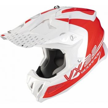 Casco Moto Cross Enduro Scorpion VX-22 AIR ARES Bianco Rosso taglia L