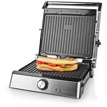 2 in 1 2000w Compact Electric Table Top Grill & Non Stick Panini Sandwich Press Toastie Maker - Stainless Steel
