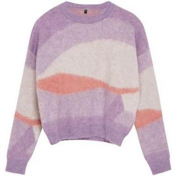 Sweter Trendyol Kolorowy Blok z Fioletowym Akcentem