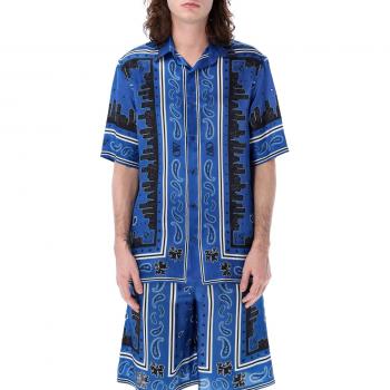 Off-white camicia bowling con motivo paisley skyline - M Blue