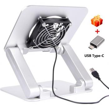Portable Adjustable Notebook Holder with Fan