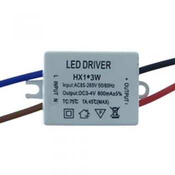 Trasformatore LED 600mA 3V-4V DC 1X3W Alimentatore Corrente Costante