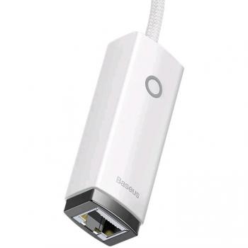 Conector USB‑C a LAN RJ45 1000 Mbps en tono blanco