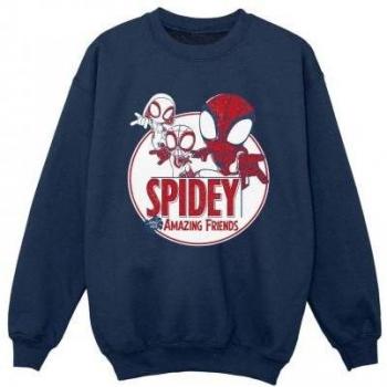 Felpa Marvel con capuccio Spidey e i suoi fantastici amici per ragazzi 5-6 anni bianco