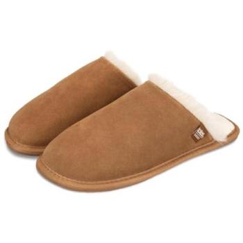 Brown Real Suede Slip-On Low Top Slippers, Size 6