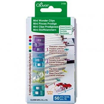 Clover Mini Wonder Clips (Assortment 50pcs), Multicolour, 15.5 x 3.5 x 7.5 cm