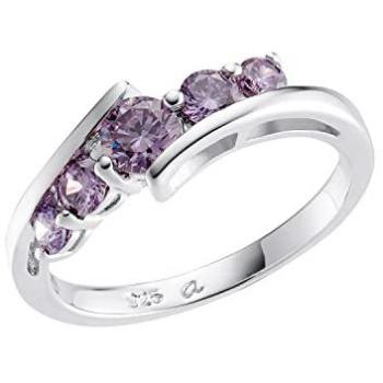 Amor Damenfingerring 1 ct – Silberschmuck mit lila Zirkonia