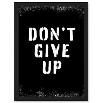 Living Room Aesthetic Art: “Never Quit” Framed Print (A4)