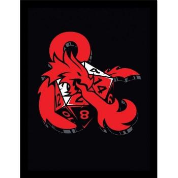 Affiche Dungeons & Dragons Ampersand avec dé encadrée