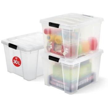 Iris Ohyama Boîte de Rangement 30L avec Couvercle Transparent