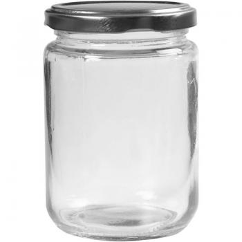Transparent 370 ml Glass Jar Set (6 Pack) – H = 11 cm, D = 7.5 cm