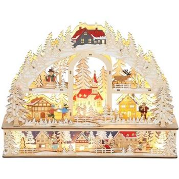 Décorations de Noël en bois - Village lumineux avec 20 LED