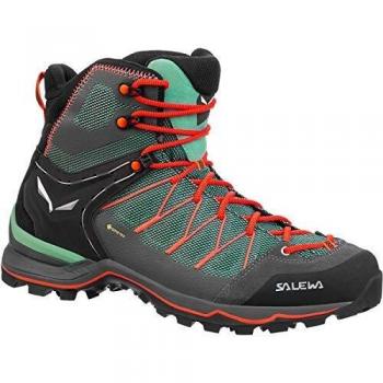 Salewa Mtn Trainer Lite Mid Goretex Hiking Boots Feld Green / Fluo Coral UK 8 female