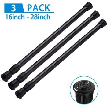 3PCS Adjustable Spring Curtain Rods 16 to 28 Inch