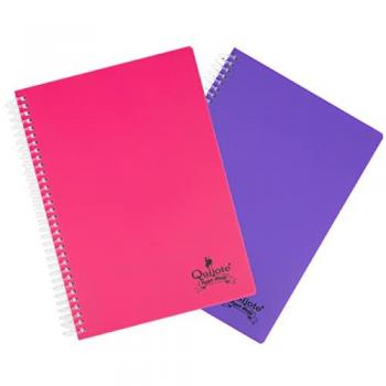 Pack de Cuadernos A5 Quijote Paper World – Espiral Transparente, Cuadros 4x4 mm, Pauta 2.5 mm