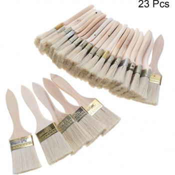 23-Piece Wooden Handle Bristle Paint Brush Set for Wall Painting