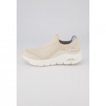 Slip-On Donna Beige in Maglia Stretch, Taglia 41, Comfort