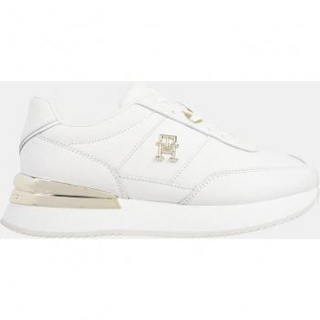 Tommy Hilfiger - Zapatillas running elevadas en piel - Blanco