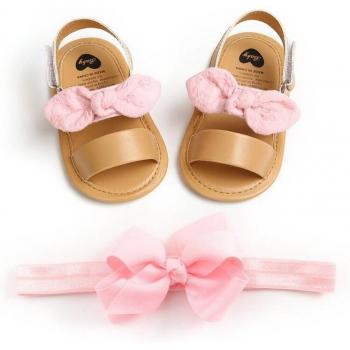 Baby Mädchen Sandalen mit Niedlichen Bögen und Weichem Boden