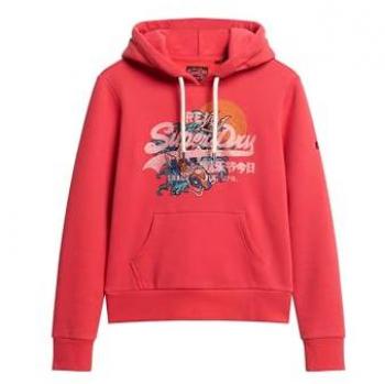 Sudadera gráfica con capucha Superdry Tokyo Vintage roja