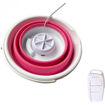Lavadora compacta 2 en 1 con bañera plegable, turbina ultrasónica, USB 10 litros
