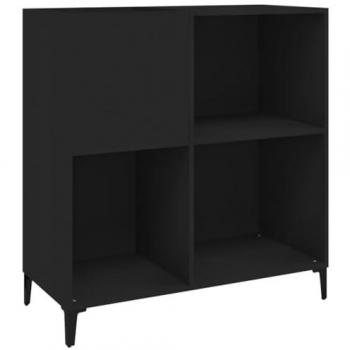 VIDAXL Mobile Porta Dischi Nero 84,5x38x89 Cm In Legno Multistrato