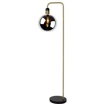 Lucide Julius Single Light Floor Lamp - Black and Smoked Finish