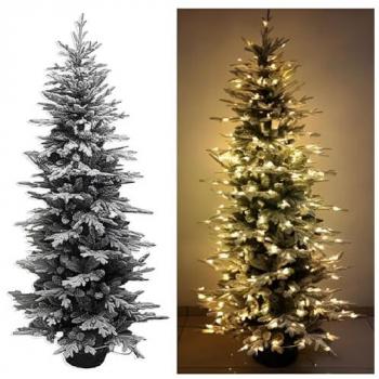 Groupon Albero Di Natale Bianco Innevato Alto 210 Cm Con 990 Punte