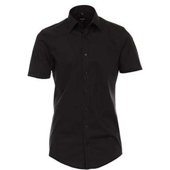VENTI Herrenhemd kurzarm uni schwarz
