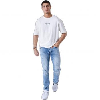 Jeans regular déchirés - Project X Paris - Couleur bleu clair, Taille 34