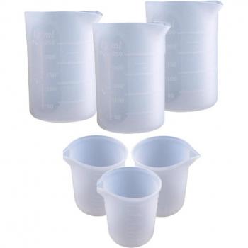 NHBR Silicone Measuring Cups Set - 6 Nonstick, Reusable, Durable, Easy-Clean for Epoxy Resin