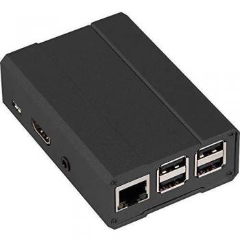 Alu‑GEH Joy‑it Pi4, Versione Nera, Coperchio GPIO