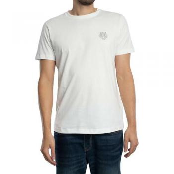 Camiseta Antony Morato Regular en Algodón Blanco con Parche Negro