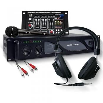 Pack Bm Sonic 4000 W : Amplificateur + Table de Mixage DJ USB, Bluetooth, Ventilation Continue, Casque, Micro et Câbles