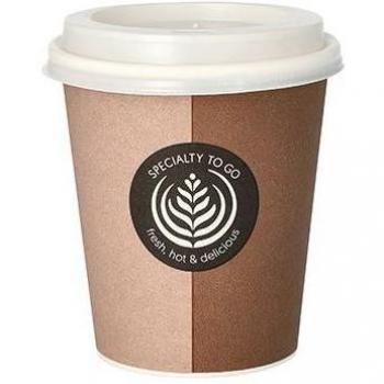 10 Papp-Trinkbecher mit PS-Deckel - To Go - 0,2 l