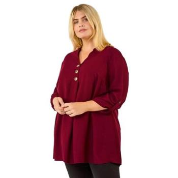Roman Curve Buttoned Wine Tunic