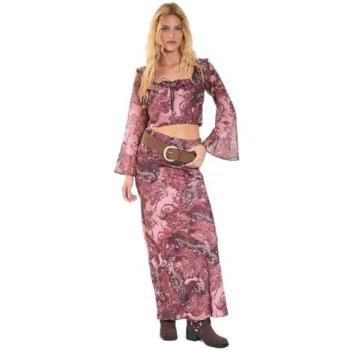 Bold Rust Paisley Bias Skirt – Women’s 6