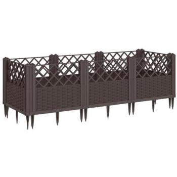 Patio Verde: Jardinera Elevada 1,235 × 435 × 435 cm PP Marrón