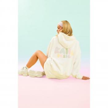 Kaiia Design Bubble Logo Oversized Hoodie in Off-White and Rainbow colorway