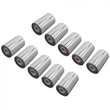 10x Thermal Ribbon compatible with tsc MH240T, MH340T, MH340P, MH340 Label Printer, 110 mm x 300 m, Wax Resin, Black - Vhbw