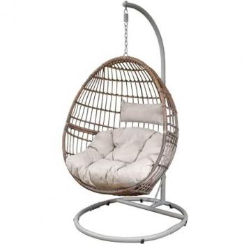 Dellonda Rattan Hanging Egg Chair with Cushion