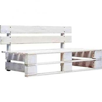 Banc palette de jardin en bois gris blanc